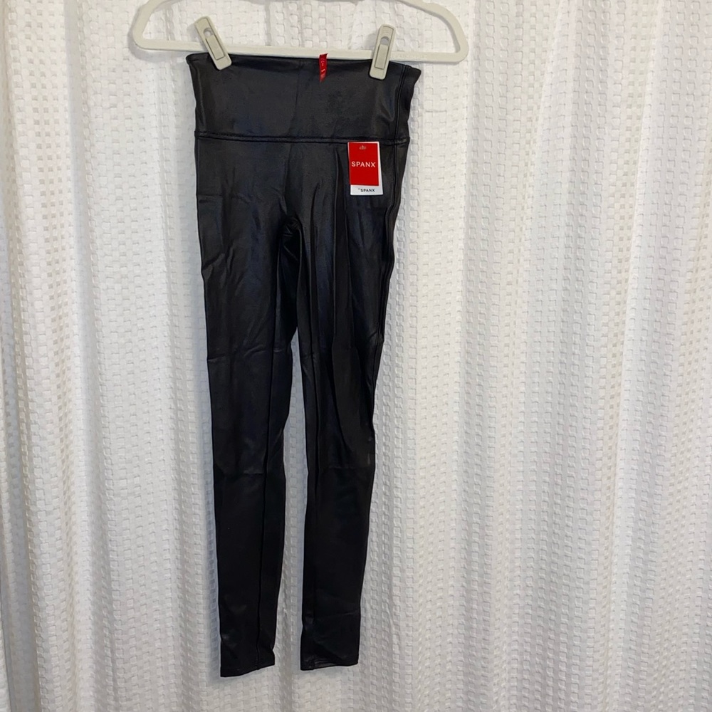 Spank faux leather leggings